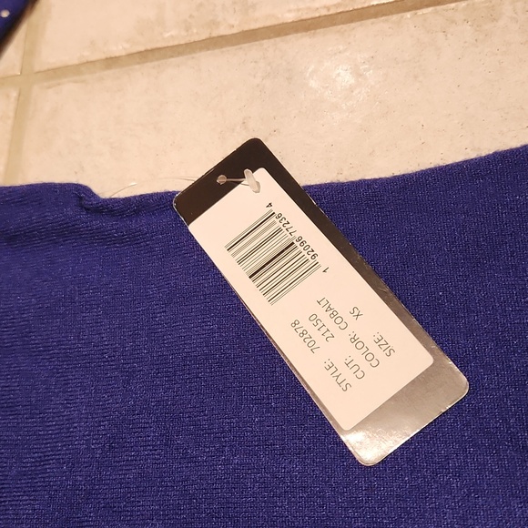 NWT ❗️  bebe navy  ( cobalt) sweater dress xs size stylsih silver rhinestones - Picture 14 of 17